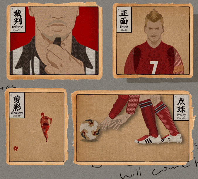  贝克汉姆用皮影戏来传递世界杯的记忆